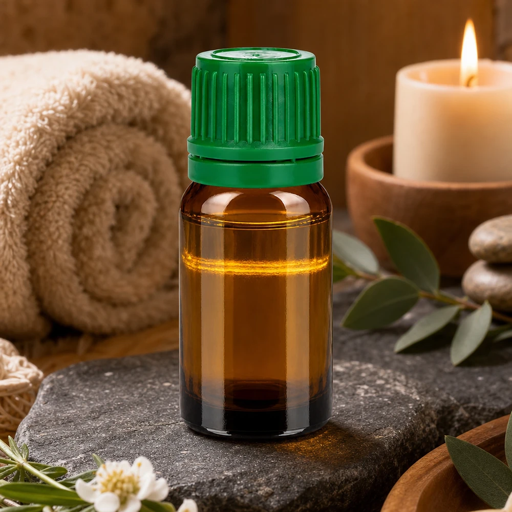 Wysokiej jakości butelka z bursztynowego szkła o pojemności 10 ml z przyjazną dla środowiska zieloną zakrętką do naturalnych produktów pielęgnacyjnych
