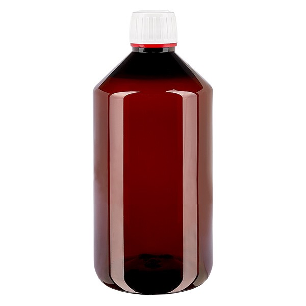 Butelka PET 750 ml z bia&#322;&#261;/czerwon&#261; nakr&#281;tk&#261; OV
