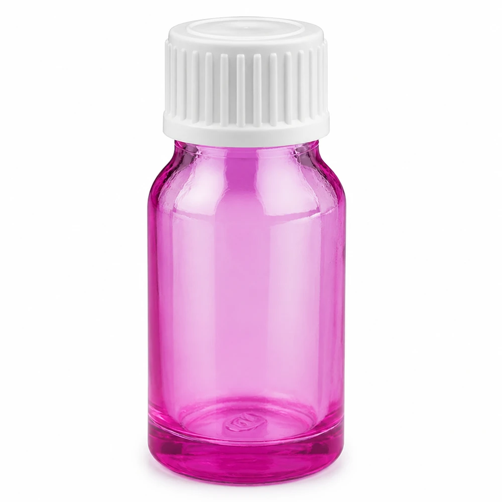 10 ml butelka z zakraplaczem z fioletowego szkła z białą zakrętką do precyzyjnego dozowania