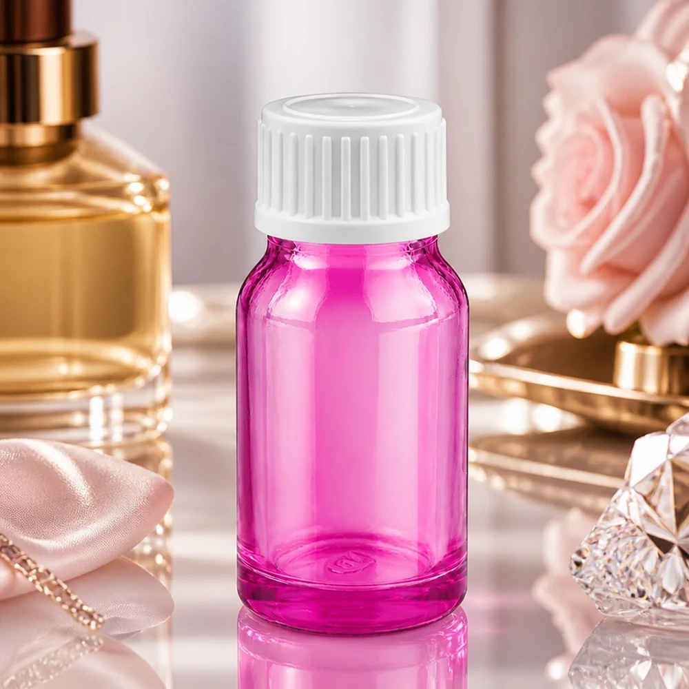 Butelka z zakraplaczem 10 ml 0,9 mm biały standard PurpleLine. UT18/10 Kompaktowa szklana butelka 10 ml w kolorze fioletowym z białym gwintem UT18/10 dla łatwej obsługi