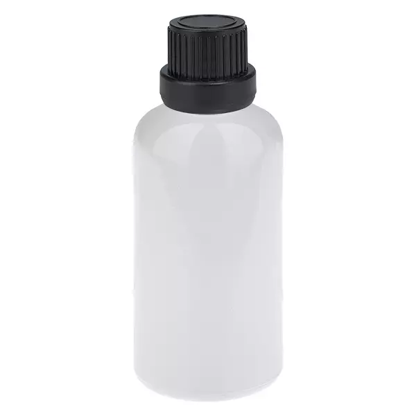 Butelka 50 ml, zakrętka 11 mm, czarna, zabezpieczenie przed otwarciem przez dzieci WhiteLine UT18/50 Butelka 50 ml, zakrętka 11 mm, czarna, zabezpieczenie przed otwarciem przez dzieci WhiteLine UT18/50