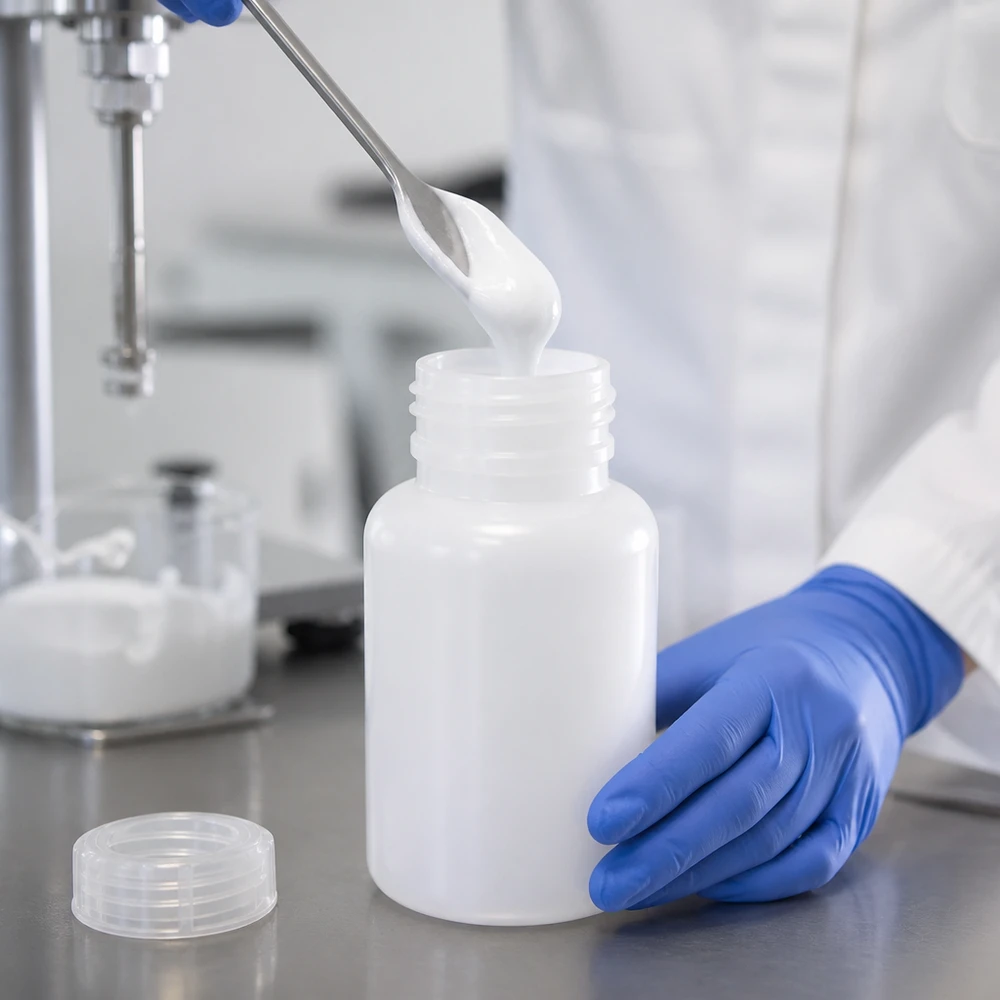 Butelka laboratoryjna 250 ml z szeroką szyjką i zakrętką 250ml Weithalsflasche aus lebensmittelechtem HDPE Kunststoff für viskose Laborstoffe