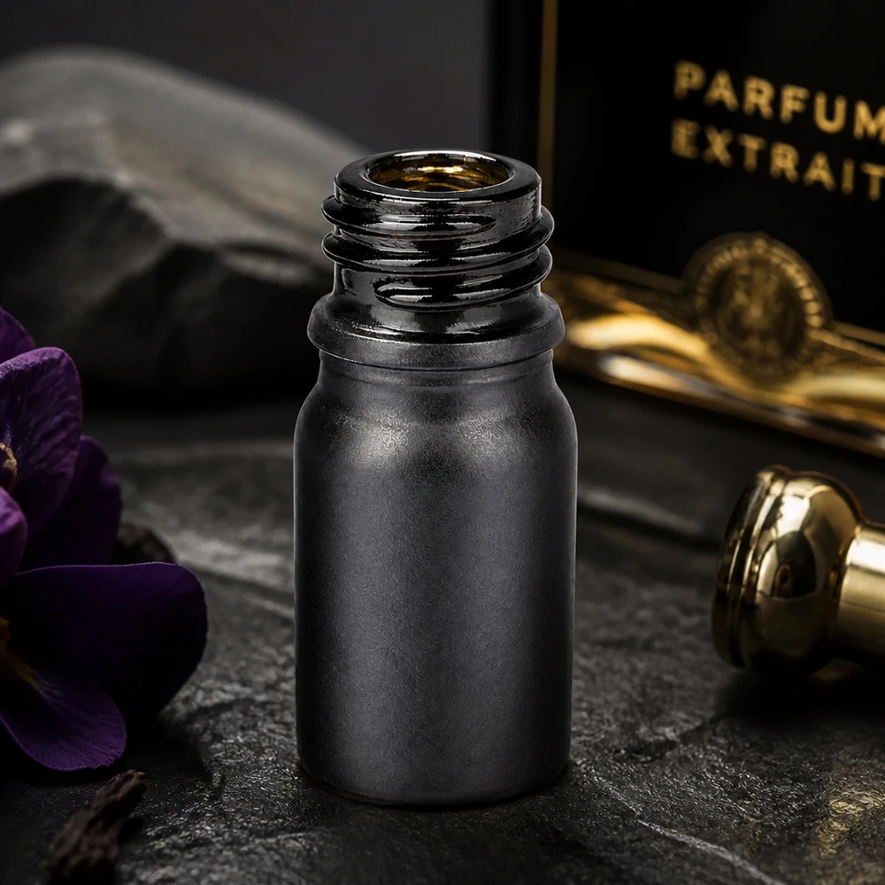 Mała 5 ml buteleczka apteczna BlackLine UT18/5 UNiTWIST z eleganckim matowym wykończeniem do olejków eterycznych