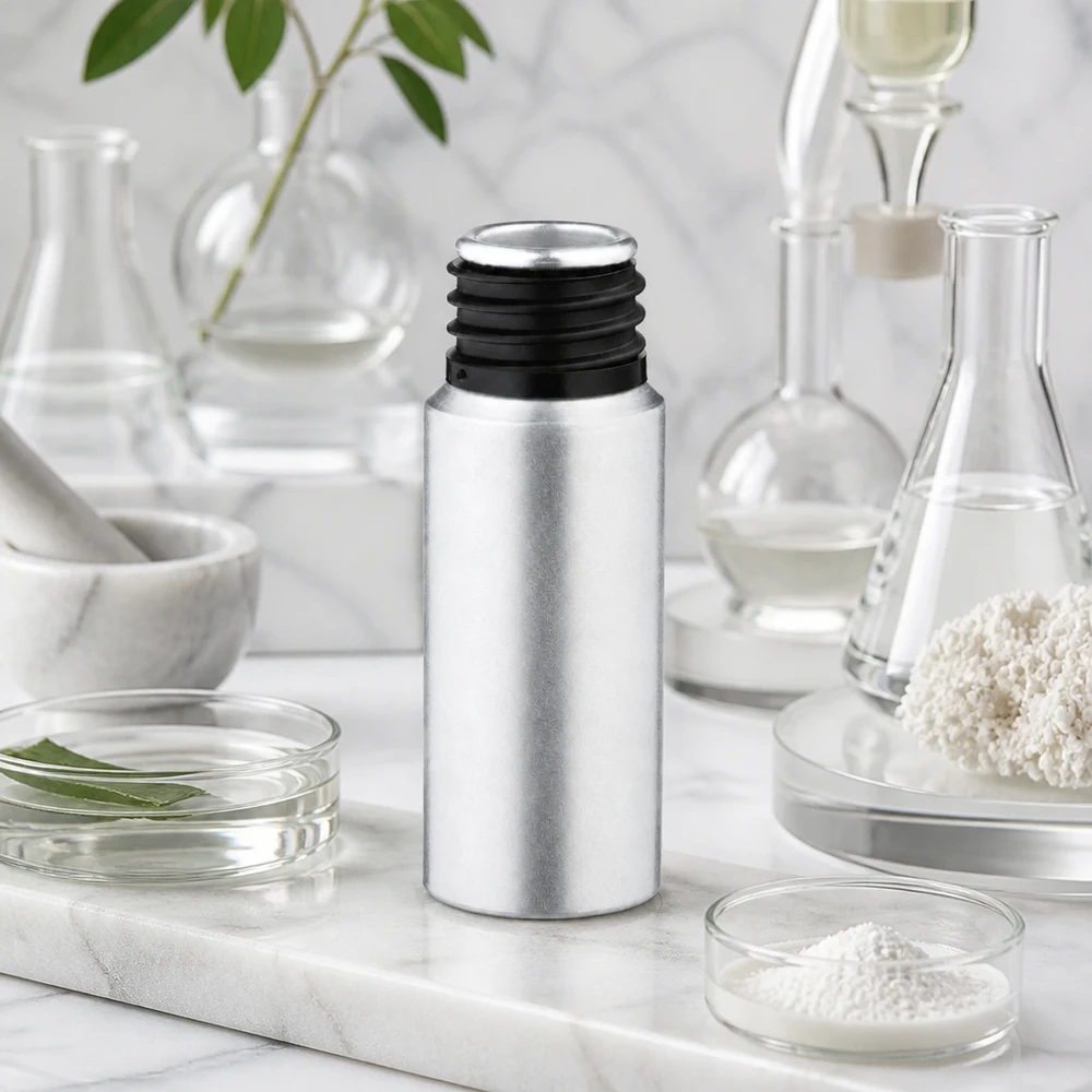 Butelka z barwionego aluminium o pojemności 20 ml Mała aluminiowa butelka o pojemności 20 ml, idealna do kosmetyków i produktów do pielęgnacji skóry, ze srebrnym wykończeniem