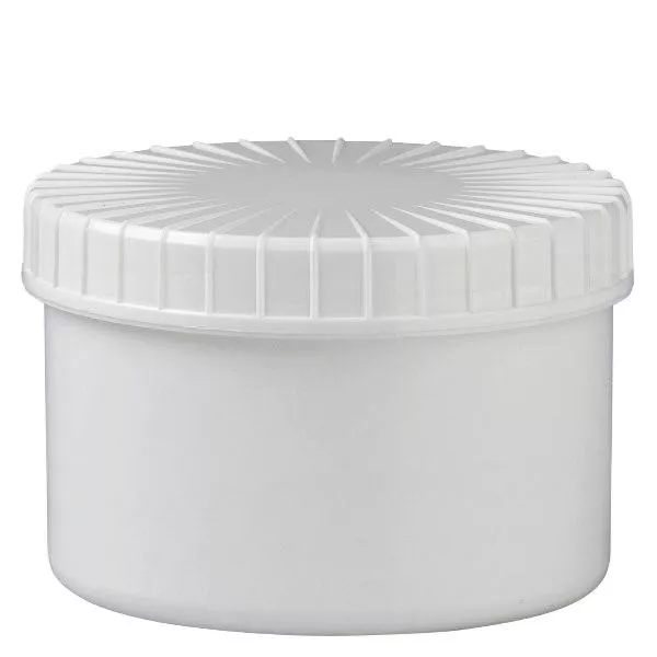 Biały zakręcany słoik 250 ml z rowkowaną pokrywką