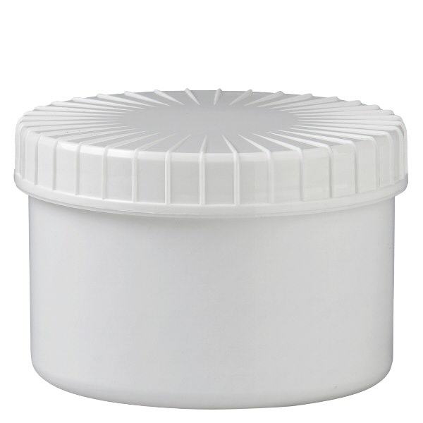 Biały zakręcany słoik 250 ml z rowkowaną pokrywką Biały zakręcany słoik 250 ml z rowkowaną pokrywką
