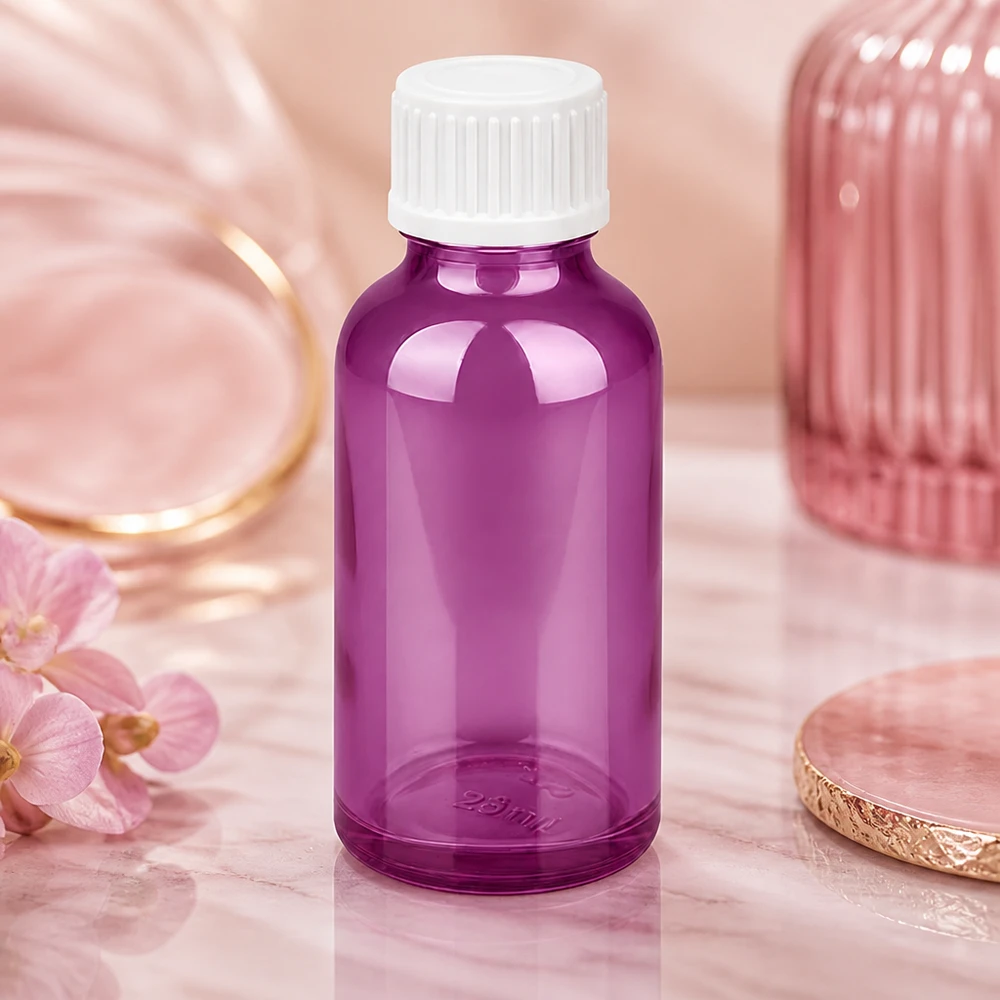 Butelka z zakraplaczem STD UT18/30 30 ml w modnym fioletowym kolorze do nowoczesnych zastosowań kosmetycznych