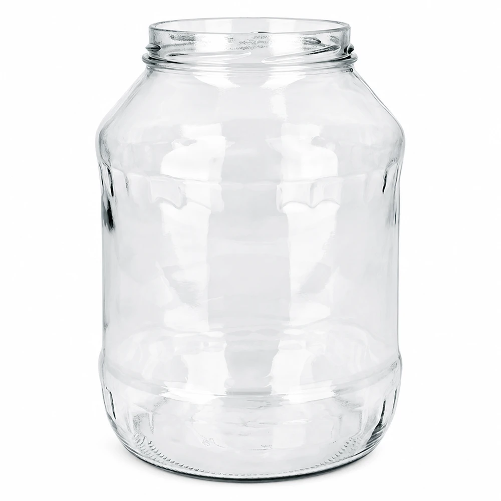 UNiTWIST Runda2650 - Kubki o pojemności 2650ml TO100 Pusty okrągły szklany słoik 2650ml z gwintem TO100 UNiTWIST Runda2650 słoik do przetworów bez pokrywki Słoik do przechowywania