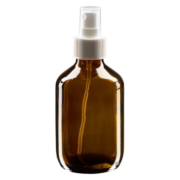 Butelka na lek 200 ml brązowa, z pompką rozpylającą białą ApoGlas. Farmaceutyczna jakość produkcji UE. Gwint 28 mm (PP28). (syrop, butelka z lekkiego szkła) Butelka na lek 200 ml brązowa, z pompką rozpylającą białą ApoGlas. Farmaceutyczna jakość produkcji UE. Gwint 28 mm (PP28). (syrop, butelka z lekkiego szkła)