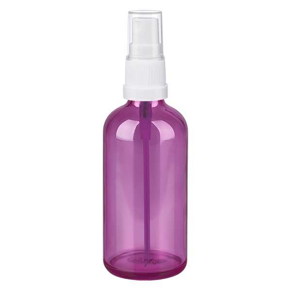 Butelka z rozpylaczem 100 ml bia&#322;a/przezroczysta Standard PurpleLine UT18/100