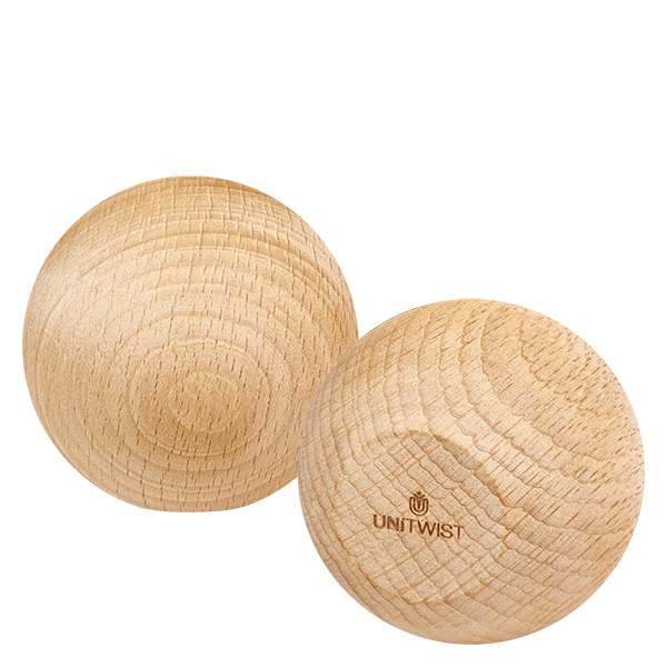 220ml słoik tulipan WECK RR60 z drewnianą kulką buk UNiTWIST kula drewniana buk WECK RR60 pokrywa dwie naturalne drewniane kule z logo marki