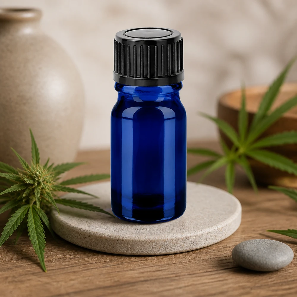 Butelka 5 ml 11 mm SV czarna STD BlueLine UT18/5 Wysokiej jakości kobaltowo-niebieska szklana butelka 5 ml z rowkowaną zakrętką do użytku profesjonalnego