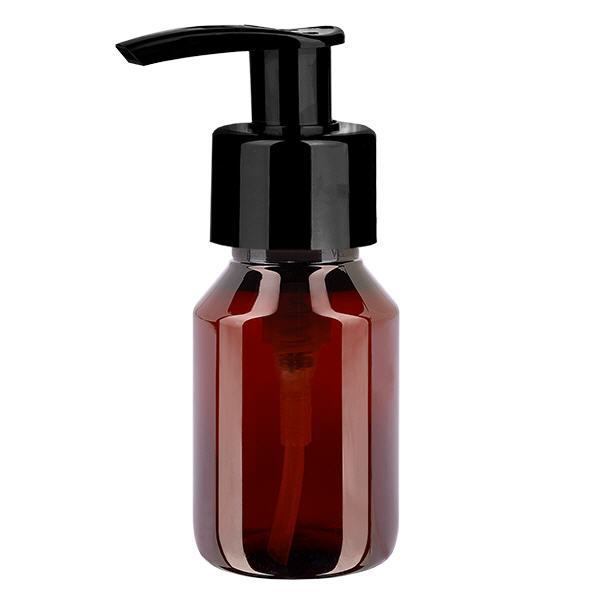 Butelka PET 50ml z pompką dozującą czarna Butelka PET 50ml z pompką dozującą czarna