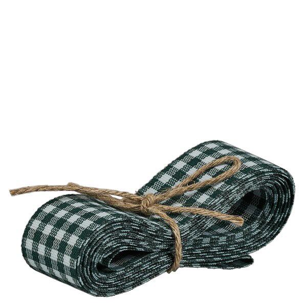 Wst&#261;&#380;ka materia&#322;owa zielono-bia&#322;a do dekoracji 300 cm