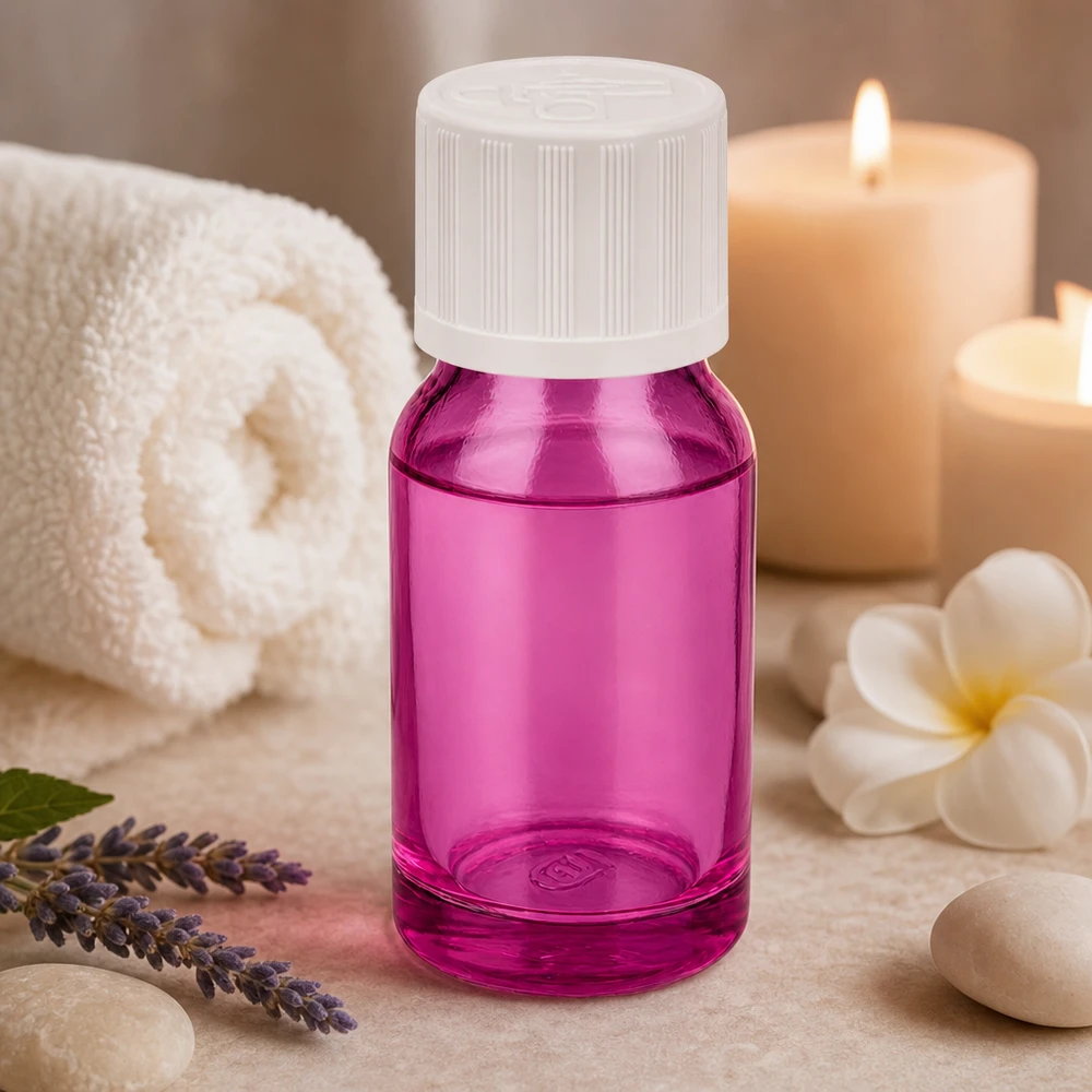 Butelka 10ml 11mm z białą zakrętką PurpleLine UT18/10 z zabezpieczeniem przed dziećmi Butelka PurpleLine 10 ml z otworem 11 mm idealna do produkcji kosmetyków DIY i kosmetyków naturalnych