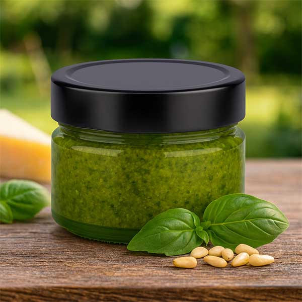 80 ml okrągły pojemnik szklany + pokrywka BasicSeal czarna głęboka UNiTWIST