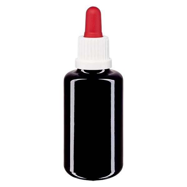 Butelka apteczna viol. 30ml pipeta biała/czerwona OV Butelka apteczna viol. 30ml pipeta biała/czerwona OV