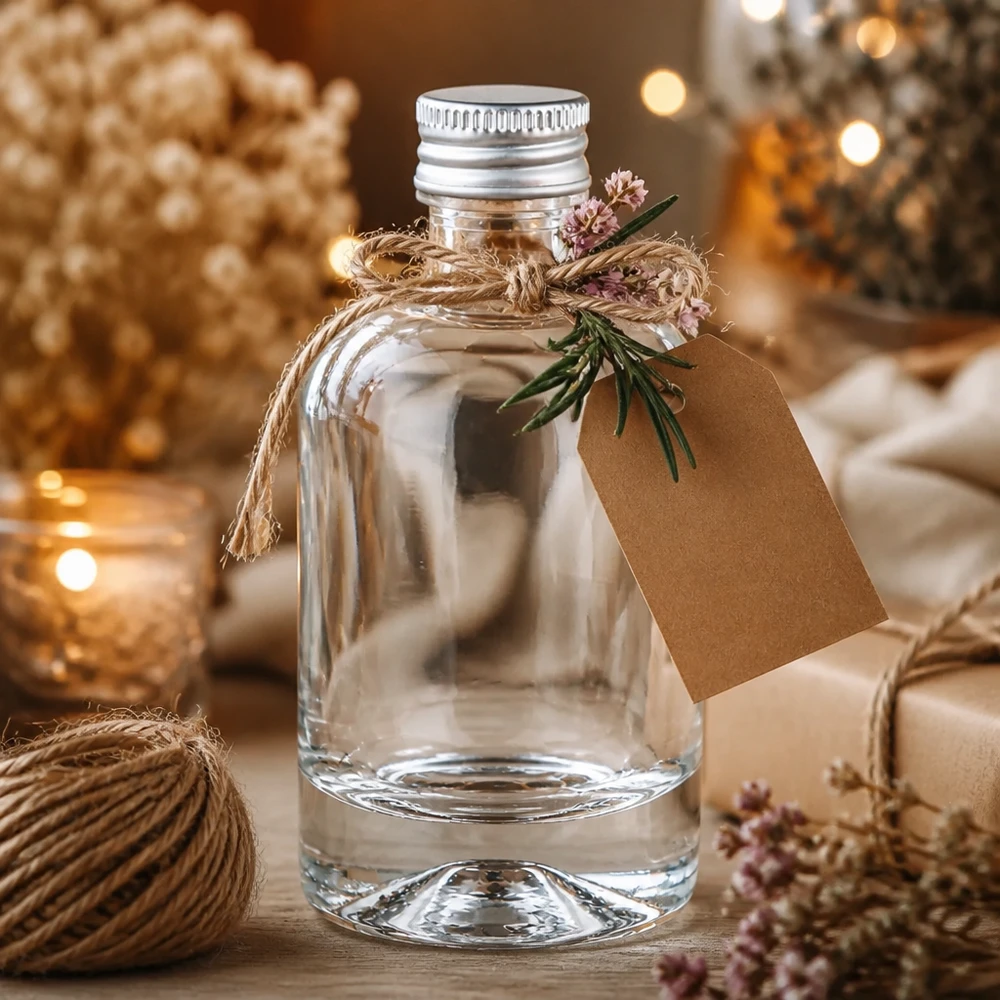 Butelka szklana 40 ml Sara z zakrętką srebrną UNiTWIST®