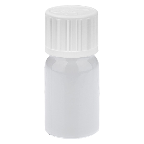 Butelka z zakraplaczem 5 ml, 1,2 mm, białe zamknięcie standardowe z zabezpieczeniem przed dostępem dzieci WhiteLine UT18/5 Butelka z zakraplaczem 5 ml, 1,2 mm, białe zamknięcie standardowe z zabezpieczeniem przed dostępem dzieci WhiteLine UT18/5