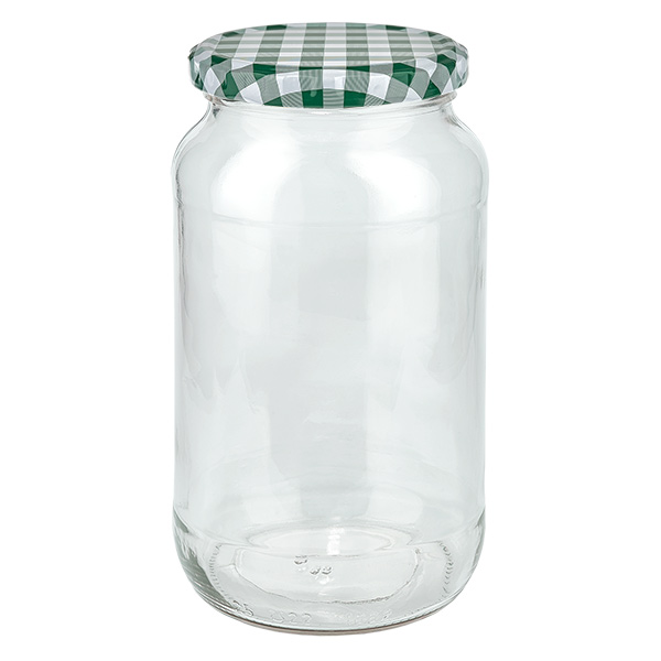 S&#322;oik okr&#261;g&#322;y 1062 ml + pokrywka BasicSeal zielono-bia&#322;a UN..