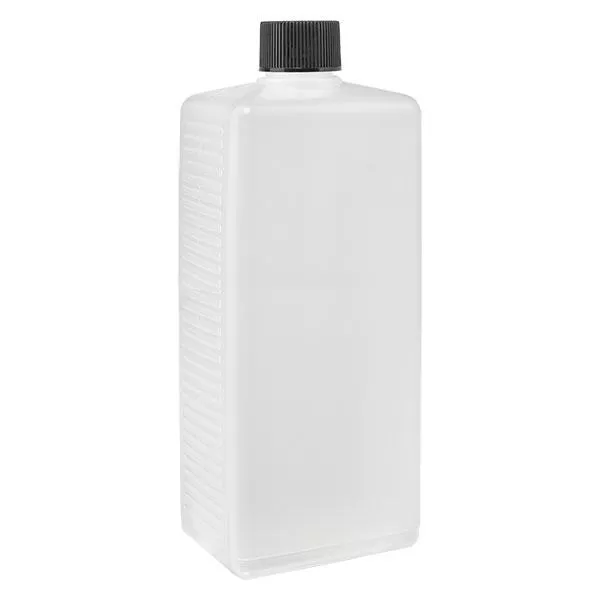 1000ml kwadratowa butelka PE naturalna, z nakrętką 1000ml kwadratowa butelka PE naturalna, z nakrętką