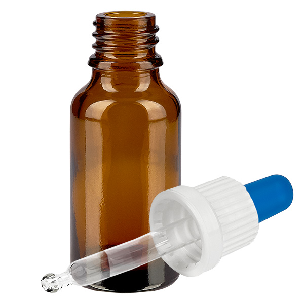 Butelka z pipetą 20 ml biała/niebieska OV BrownLine UT18/20