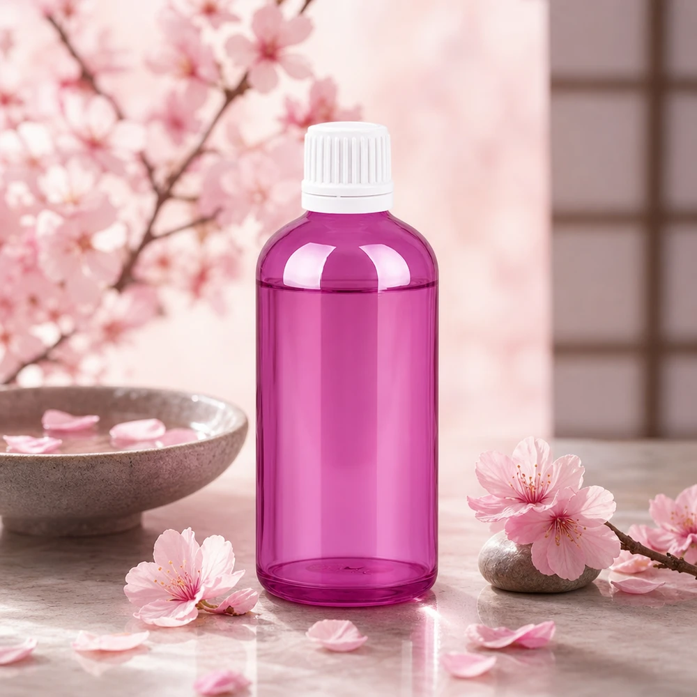 Butelka z zakraplaczem 100 ml 0,7 mm biała Oryginalna zakrętka PurpleLine UT18/100 Pusta butelka z zakraplaczem 100 ml w kolorze przezroczystego fioletu z zakrętką zabezpieczającą przed dziećmi do kosmetyków DIY