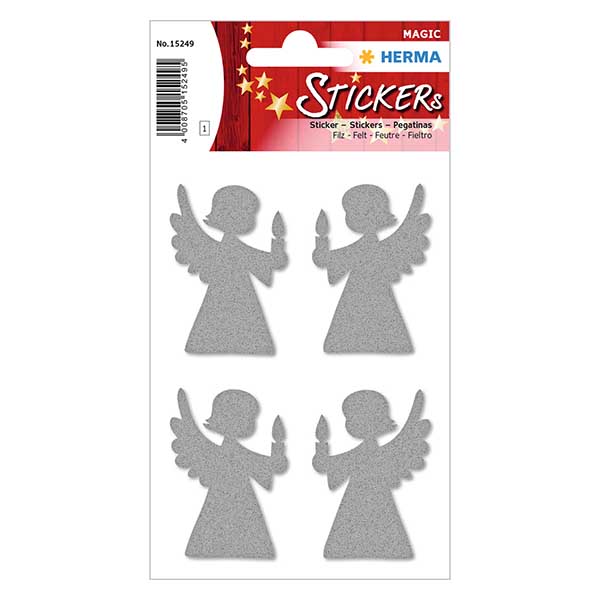 Filcowe naklejki "Anioł" (4 naklejki z brokatem) | 1 arkusz = 4 naklejki. Filcowe naklejki "Anioł" (4 naklejki z brokatem) | 1 arkusz = 4 naklejki.