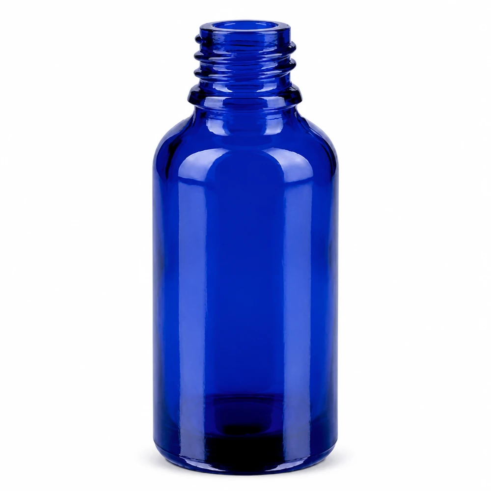 Butelka z kroplomierzem 30 ml 0,8 mm zielona STD BlueLine UT18/30 Szklana butelka 30 ml niebieska z zakraplaczem 0,8 mm do olejków eterycznych i kosmetyków