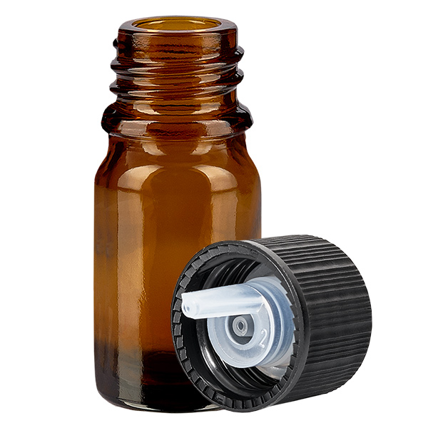 Butelka z zakraplaczem 5 ml 1 mm czarna STD BrownLine UT18/5