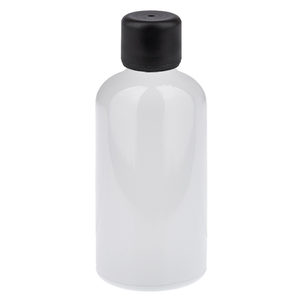 Butelka 100 ml z zakrętką 6 mm, czarna, standardowa WhiteLine UT18/100 Butelka 100 ml z zakrętką 6 mm, czarna, standardowa WhiteLine UT18/100