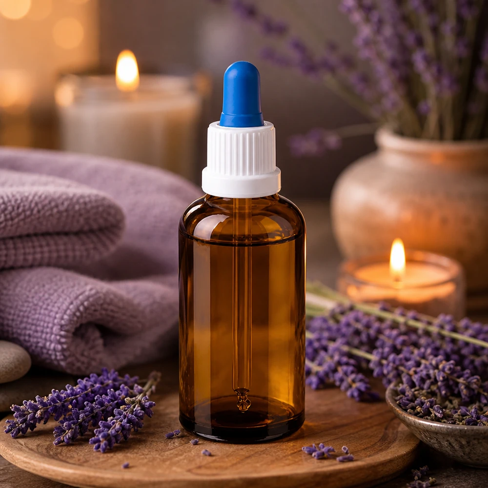 50 ml butelka z pipetą, biała/niebieska OV BrownLine UT18/50 Profesjonalna butelka z pipetą BrownLine o pojemności 50 ml do olejków eterycznych i zastosowań wellness
