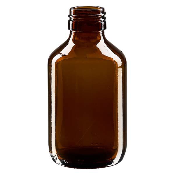 Butelka na lek 150ml br&#261;zowa, bez zakr&#281;tki PP28 ApoGlas. Farmaceutyczna jako&#347;&#263; produkcji UE. Gwint 28 mm. (syrop, butelka z lekkiego szk&#322;a)