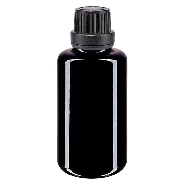 Butelka apteczna viol. 30ml kroplówka v. Pr. 2mm czarny OV Butelka apteczna viol. 30ml kroplówka v. Pr. 2mm czarny OV