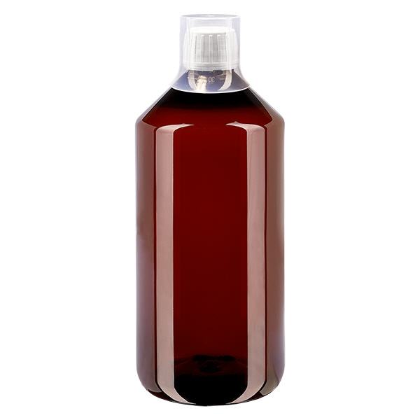 Butelka PET 1000ml z bia&#322;&#261; nakr&#281;tk&#261; OV + kubek.