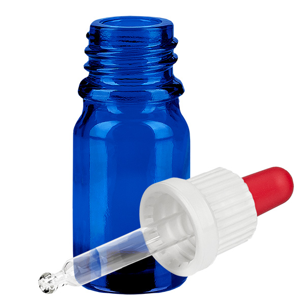 Butelka do lek&#243;w p&#322;ynnych 5 ml pipetowa bia&#322;a/czerwona OV BlueLine UT18/5