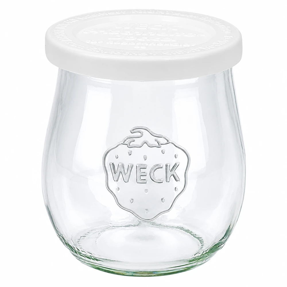 WECK słoik tulipan 220ml z białą pokrywką RR60 - szklany słoik do przechowywania przetworów
