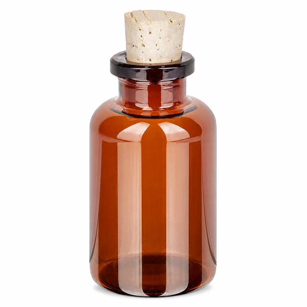 Butelka z bursztynowego szkła 20 ml z korkiem 11/14 mm Braunglas Vorratsflasche 20ml mit Korken 11/14mm für Flüssigkeiten