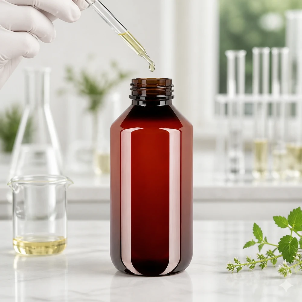 Butelka PET 200 ml z brązową nakrętką OV Braune 200ml PET Apothekerflasche mit Originalverschluss und UV-Schutz