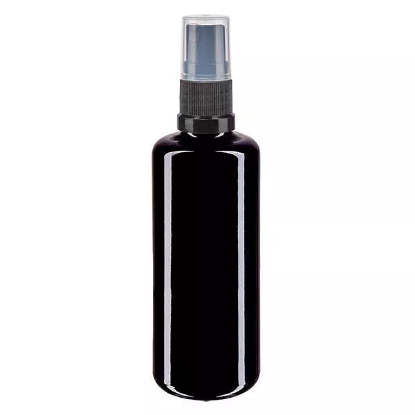 Butelka apteczna viol. 100ml nasadka rozpylająca czarna Butelka apteczna viol. 100ml nasadka rozpylająca czarna