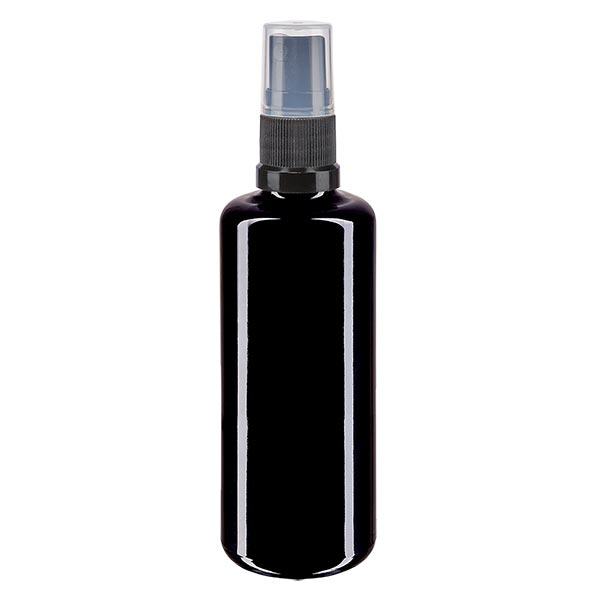 Butelka apteczna viol. 100ml nasadka rozpylająca czarna Butelka apteczna viol. 100ml nasadka rozpylająca czarna