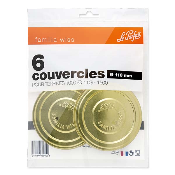 Bag de 6 Lid 110 mm Le Parfait® Familia Wiss Bag de 6 Lid 110 mm Le Parfait® Familia Wiss