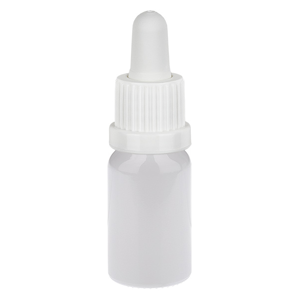 Butelka z pipetą 10 ml, biała, zamknięcie zabezpieczające przed otwarciem WhiteLine UT18/10 Butelka z pipetą 10 ml, biała, zamknięcie zabezpieczające przed otwarciem WhiteLine UT18/10