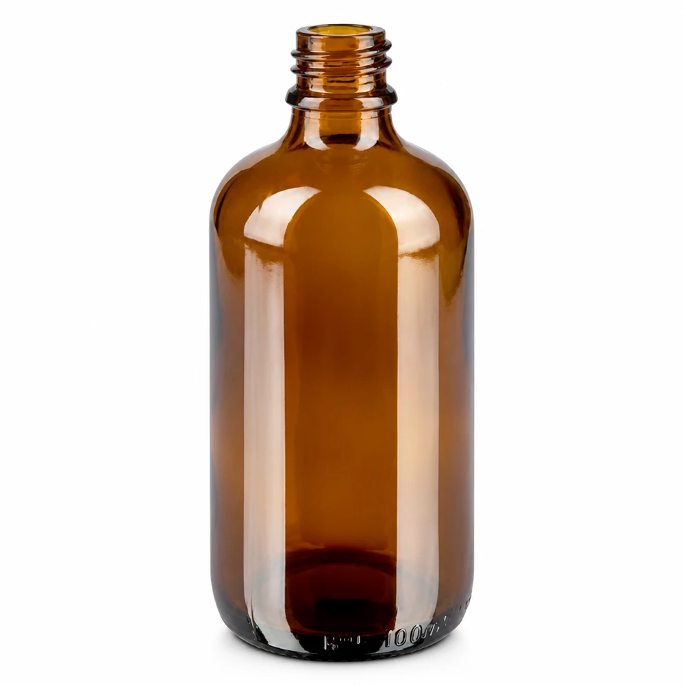 100 ml butelka ze spryskiwaczem żółta/przezroczysta STD BrownLine UT18/100 Butelka z brązowego szkła o pojemności 100 ml z gwintem do aplikacji natryskowych i kosmetycznych