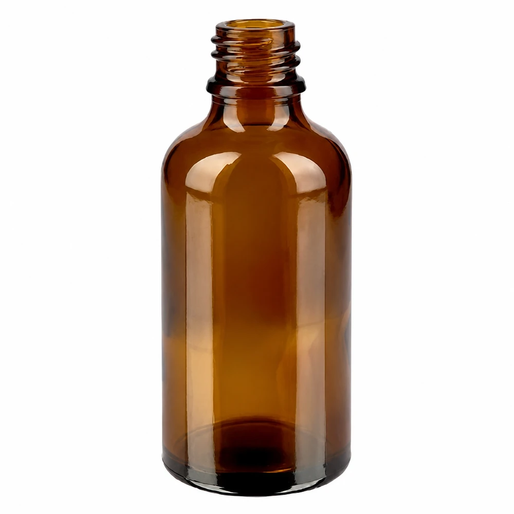 50 ml butelka z zakraplaczem 0,8 mm zielona STD BrownLine UT18/50 Butelka z brązowego szkła 50 ml z zakraplaczem do olejków eterycznych i kosmetyków