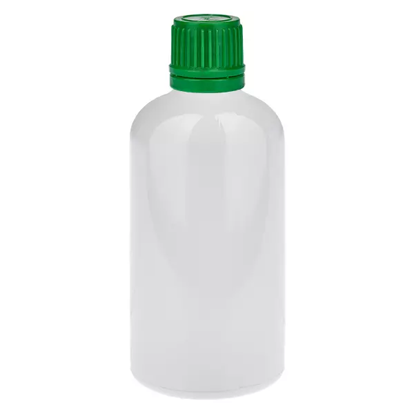 Butelka 100 ml, zakrętka 11 mm, zielona, zabezpieczenie przed otwarciem przez dzieci WhiteLine UT18/100