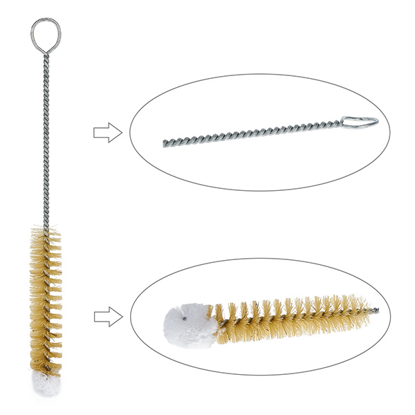 Okr&#261;g&#322;a szczotka do czyszczenia z bawe&#322;nian&#261; g&#322;&#243;wk&#261; o &#347;rednicy 12 mm. Idealna do czyszczenia prob&#243;wek. Naturalne w&#322;osie i bawe&#322;na. Ca&#322;kowita d&#322;ugo&#347;&#263; 15 cm.