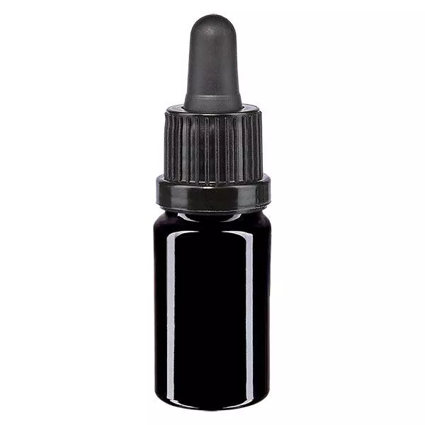 Butelka apteczna viol. 5ml pipeta czarna OV