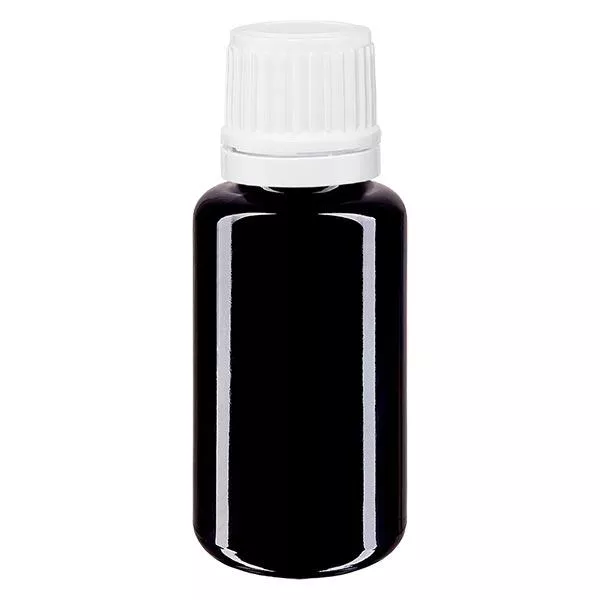 Butelka apteczna viol. 20 ml kroplówka v. 1,2 mm biały OV Butelka apteczna viol. 20 ml kroplówka v. 1,2 mm biały OV