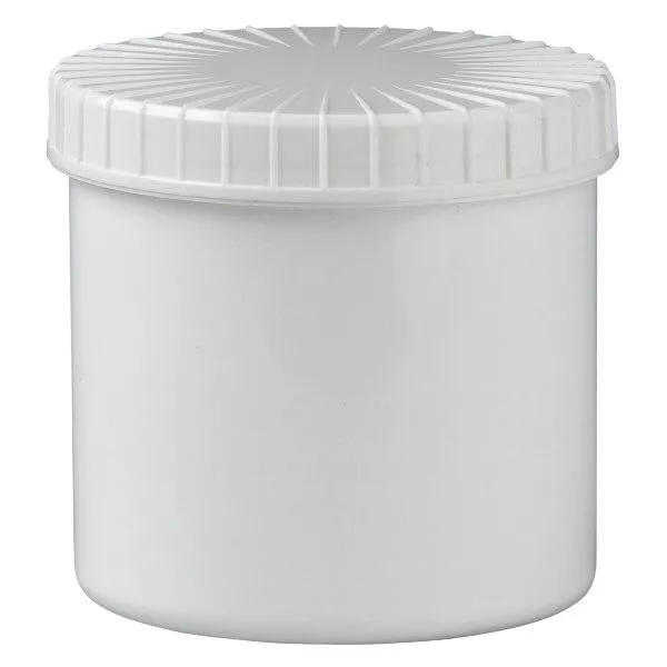 Biały zakręcany słoik 375 ml z rowkowaną pokrywką Biały zakręcany słoik 375 ml z rowkowaną pokrywką